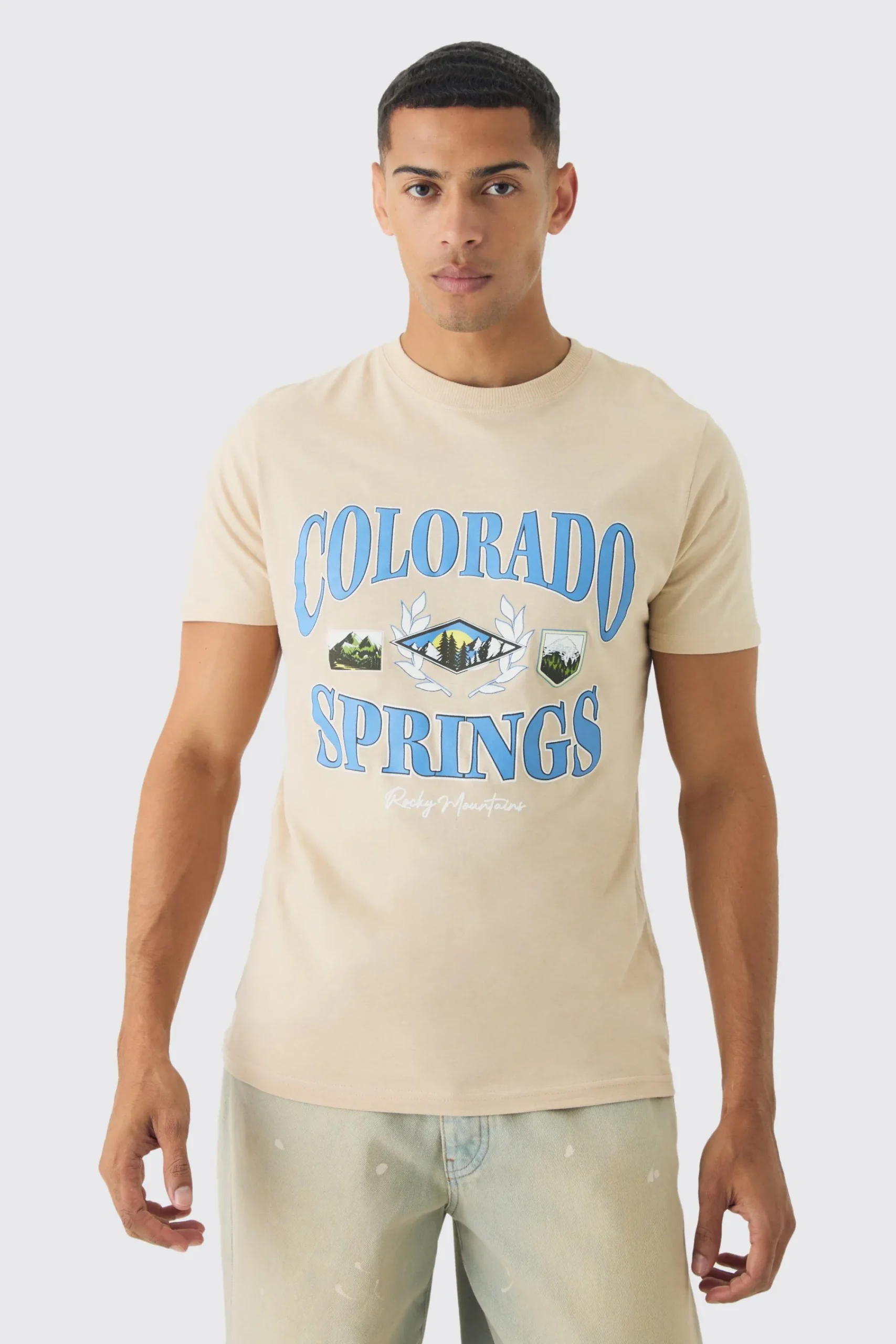 Slim Colorado Springs Print T-Shirt | UK^boohooMAN Sale