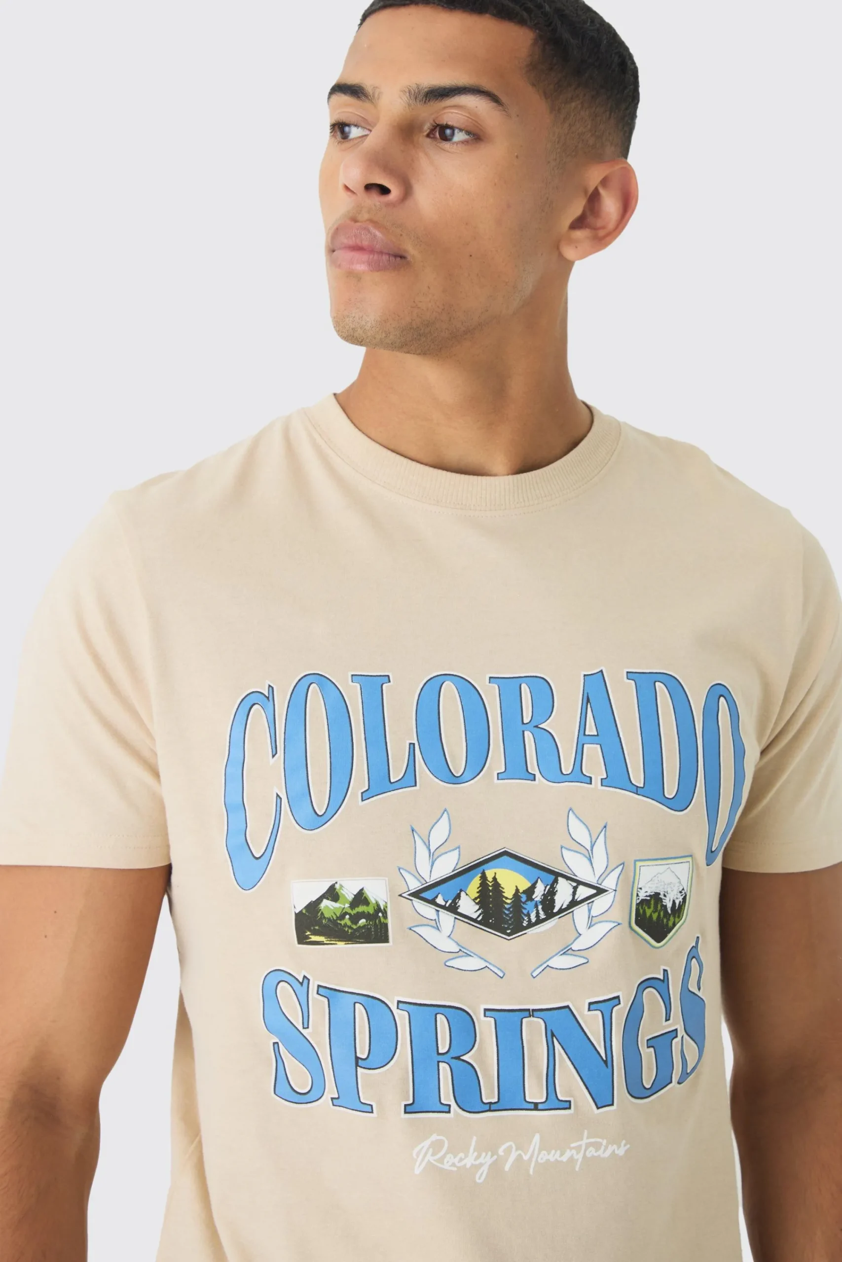 Slim Colorado Springs Print T-Shirt | UK^boohooMAN Sale
