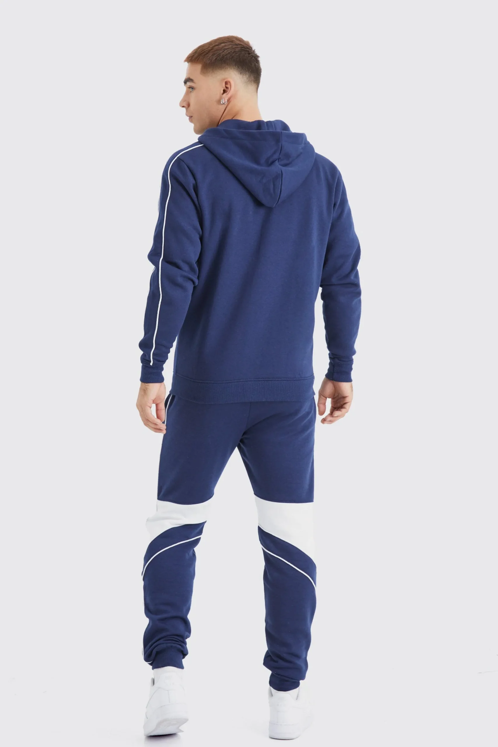 boohooMAN Slim Colour Block Funnel Neck Hooded Tracksuit | UK| Tracksuits