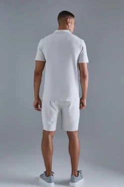 Slim Contrast Panel Interlock Polo | UK^boohooMAN New