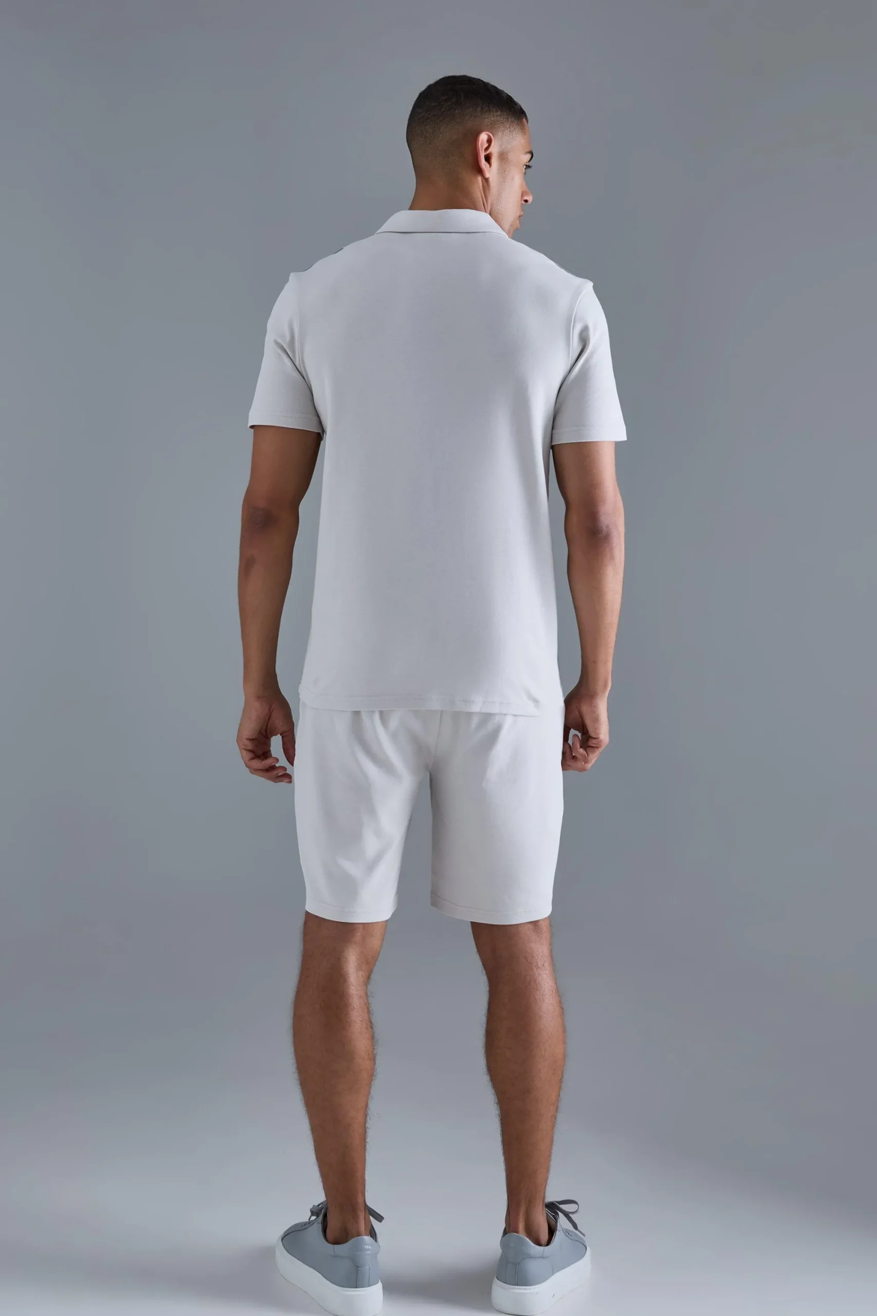 Slim Contrast Panel Interlock Polo | UK^boohooMAN New