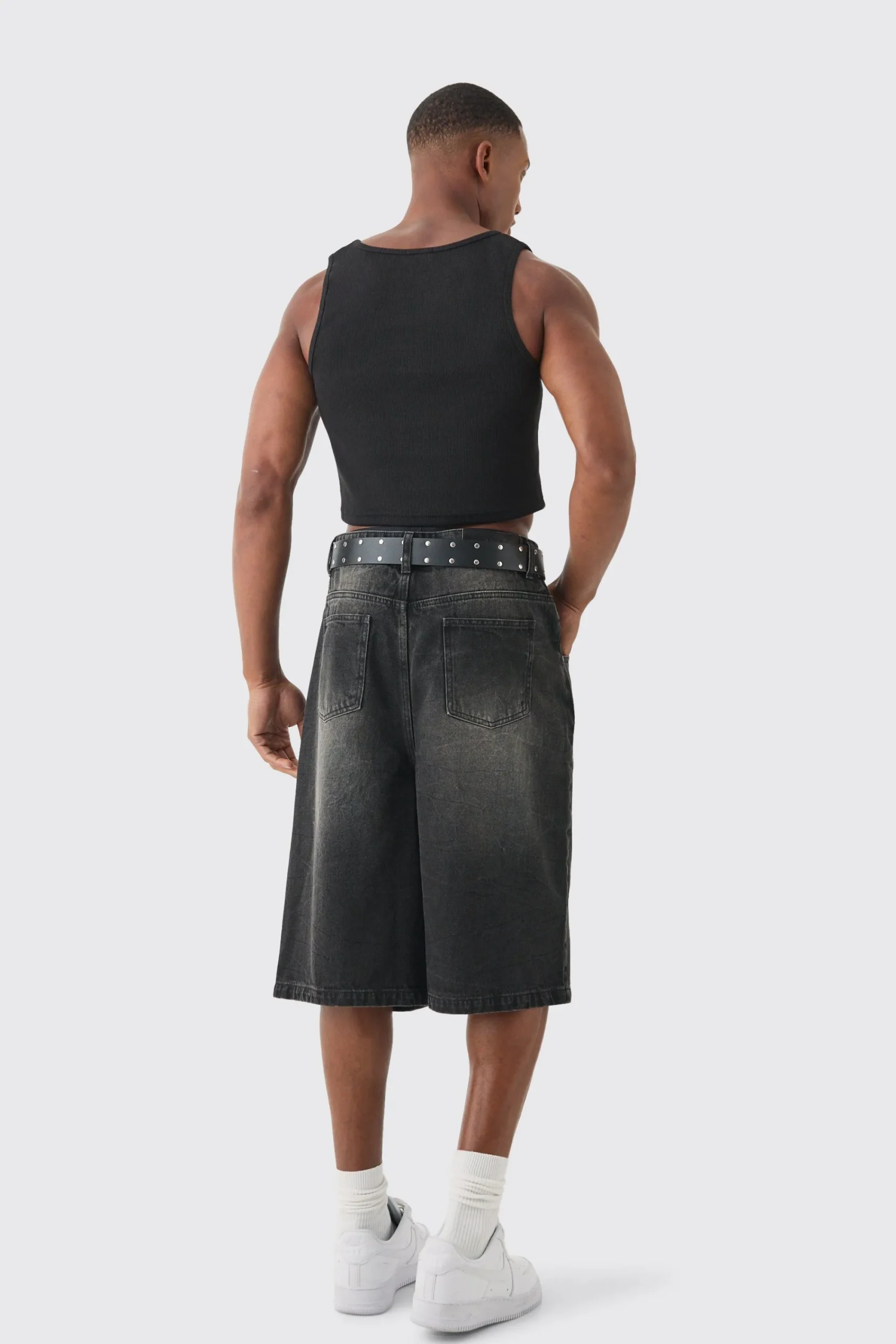Slim Cropped Square Neck Interlock Vest | UK^boohooMAN Sale
