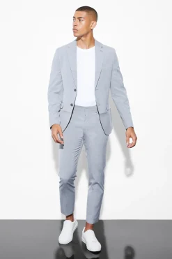 boohooMAN Slim Cropped Suit Trousers | UK| Suits & Tailoring|Trousers