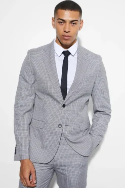 boohooMAN Slim Dogtooth Crop Suit | UK| Suits & Tailoring