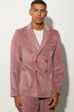 boohooMAN Slim Double Breasted Cord Suit Jacket | UK| Suits & Tailoring