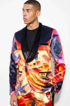 boohooMAN Slim Double Breasted Velour Suit Jacket | UK| Suits & Tailoring