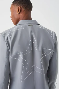 boohooMAN Slim Fit Blazer With Rhinestone Embellishment | UK| Suits & Tailoring