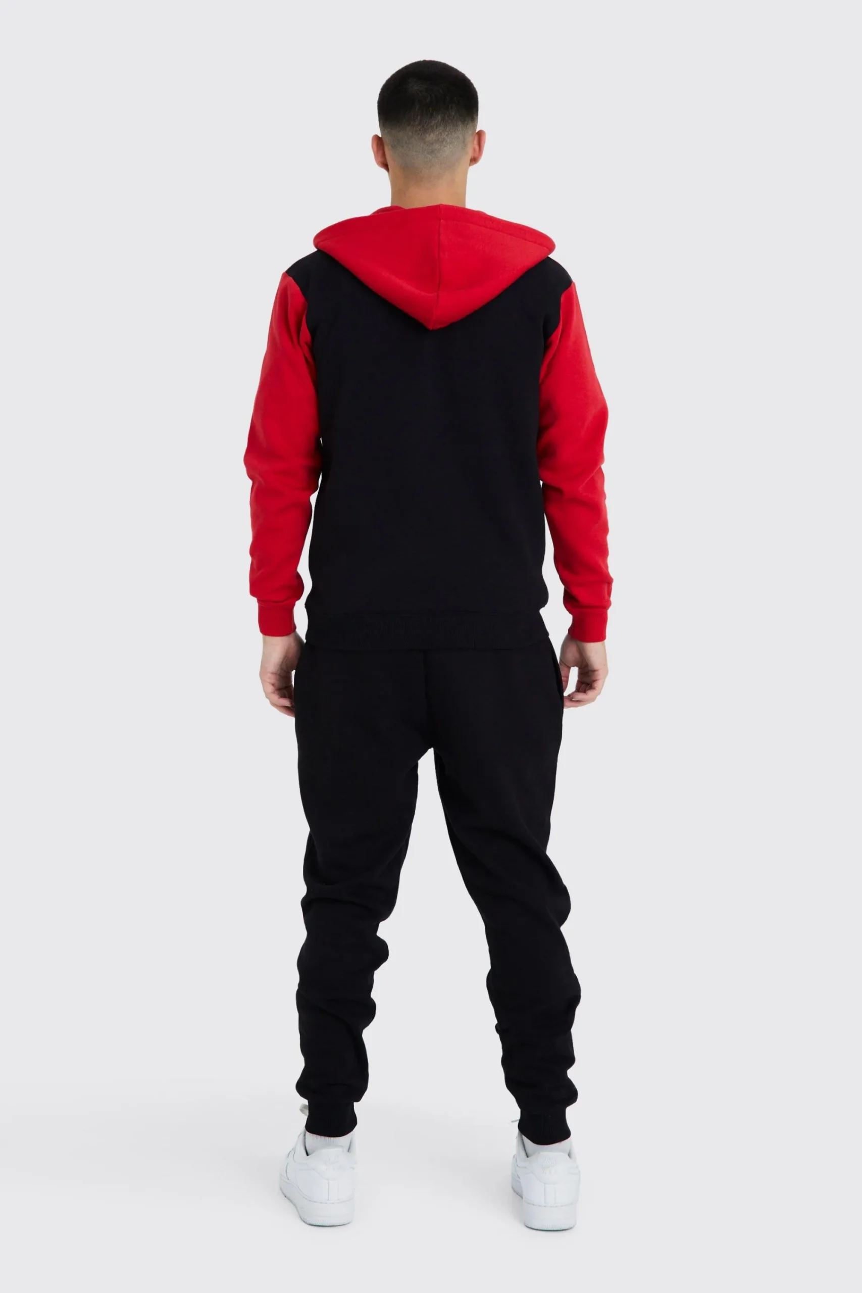 boohooMAN Slim Fit Colour Block Half Zip Tracksuit | UK| Tracksuits
