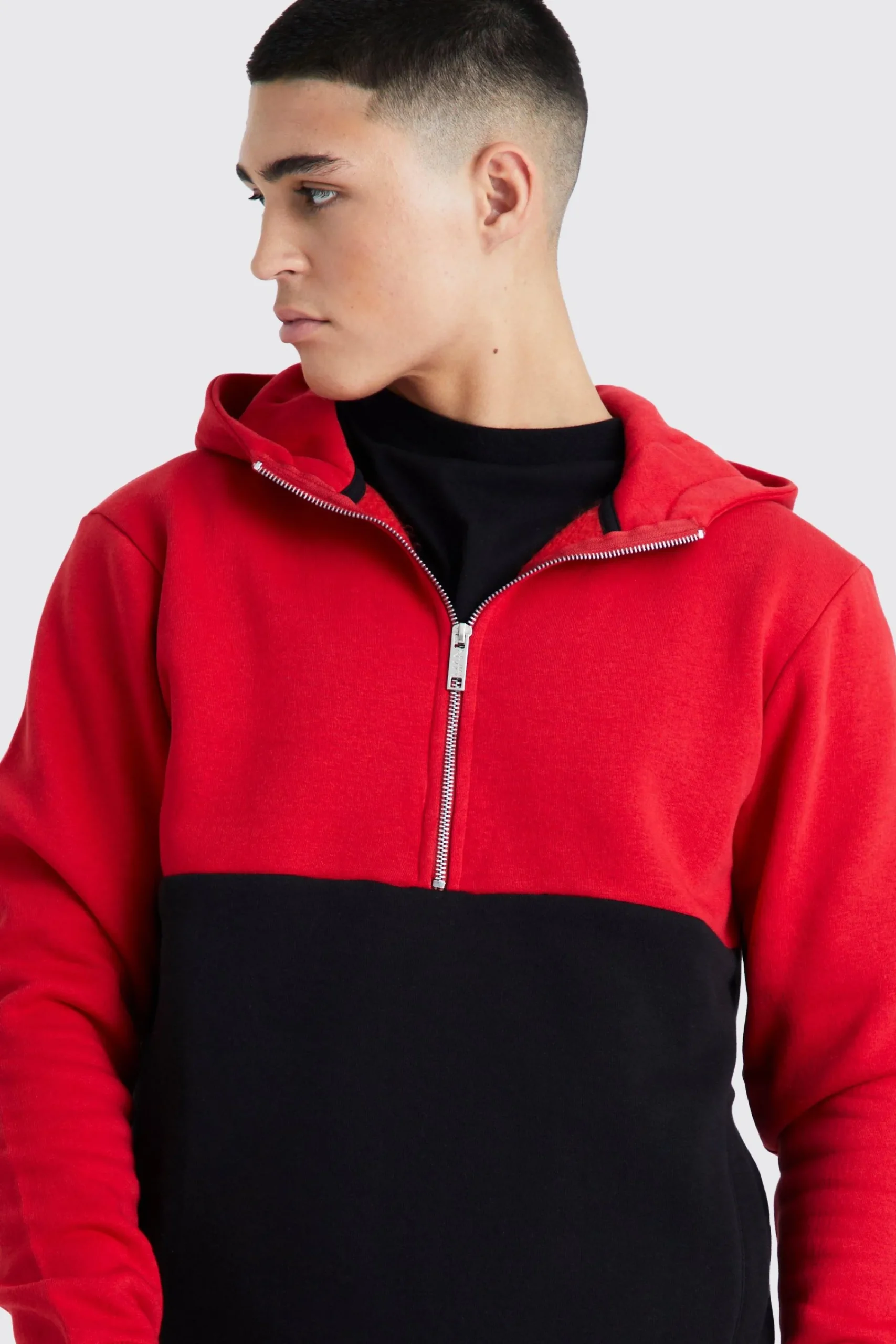 boohooMAN Slim Fit Colour Block Half Zip Tracksuit | UK| Tracksuits