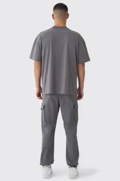 boohooMAN Slim Fit Elasticated Waist Woven Tab Cuffed Cargo Trousers | UK| Trousers|Cargos