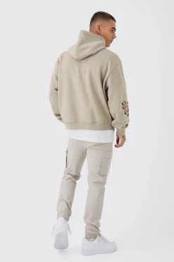 boohooMAN Slim Fit Elasticated Waist Woven Tab Cuffed Cargo Trousers | UK| Trousers|Cargos