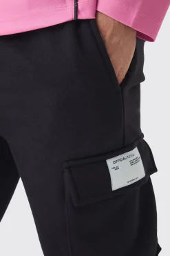 boohooMAN Slim Fit Extreme Stacked Woven Tab Cargo Jogger | UK| Trousers|Joggers