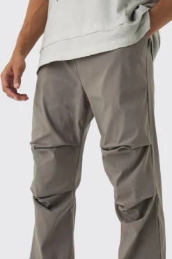 boohooMAN Slim Fit Flare Rushed Leg Bengaline Trouser | UK| Trousers