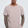 Slim Fit Honeycomb Jacquard T-shirt | UK^boohooMAN