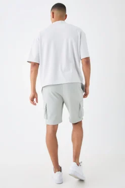 boohooMAN Slim Fit Interlock Pintuck Detail Cargo Shorts | UK| Shorts