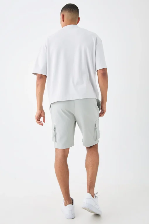 boohooMAN Slim Fit Interlock Pintuck Detail Cargo Shorts | UK| Shorts