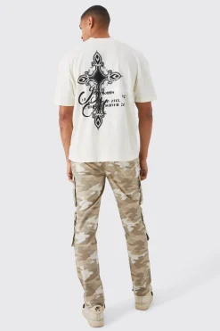 boohooMAN Slim Fit Multi Popper Cargo Camo Trouser | UK| Trousers|Cargos