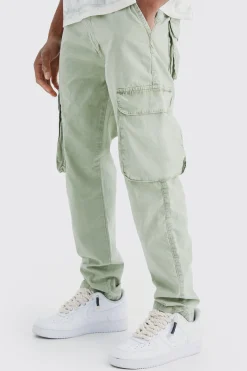 boohooMAN Slim Fit Overdye Acid Wash Cargo Trouser | UK| Cargos|Trousers