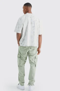 boohooMAN Slim Fit Overdye Acid Wash Cargo Trouser | UK| Cargos|Trousers