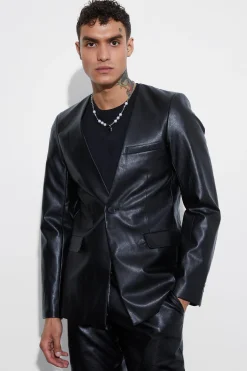 boohooMAN Slim Fit PU Suit | UK| Suits & Tailoring