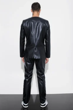 boohooMAN Slim Fit PU Suit | UK| Suits & Tailoring