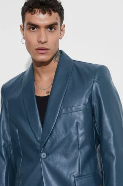 boohooMAN Slim Fit PU Suit | UK| Suits & Tailoring