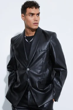 boohooMAN Slim Fit PU Suit | UK| Suits & Tailoring