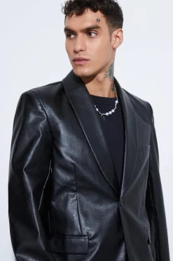boohooMAN Slim Fit PU Suit | UK| Suits & Tailoring