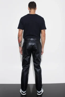 boohooMAN Slim Fit Pu Trouser | UK| Suits & Tailoring|Trousers