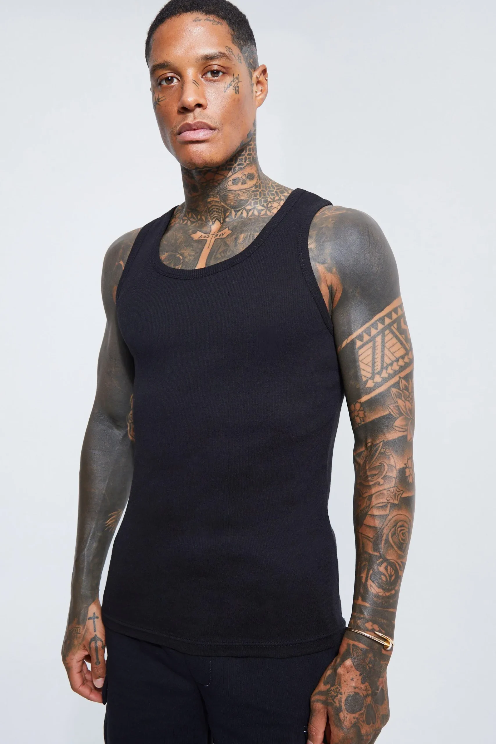 Slim Fit Ribbed Vest | UK^boohooMAN Hot