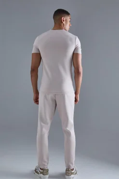 boohooMAN Slim Fit Scuba T-shirt & Jogger Set | UK| Sets & Co-Ords