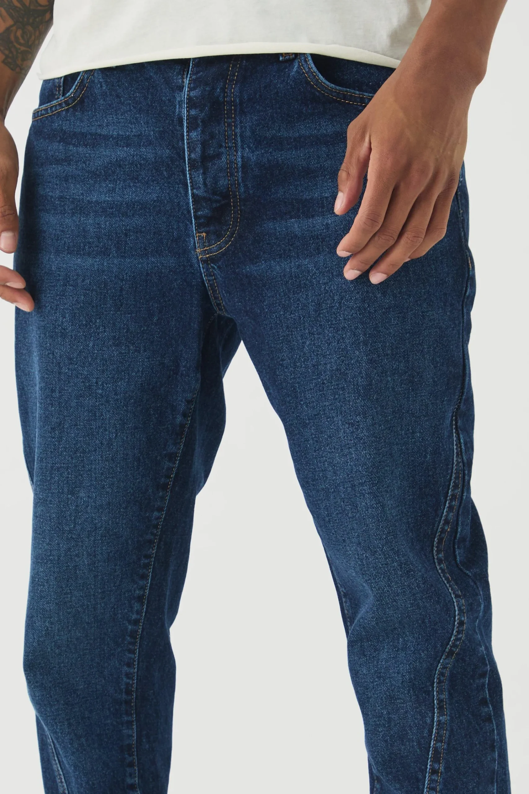 boohooMAN Slim Fit Seam Detail Jeans | UK| Trousers|Jeans