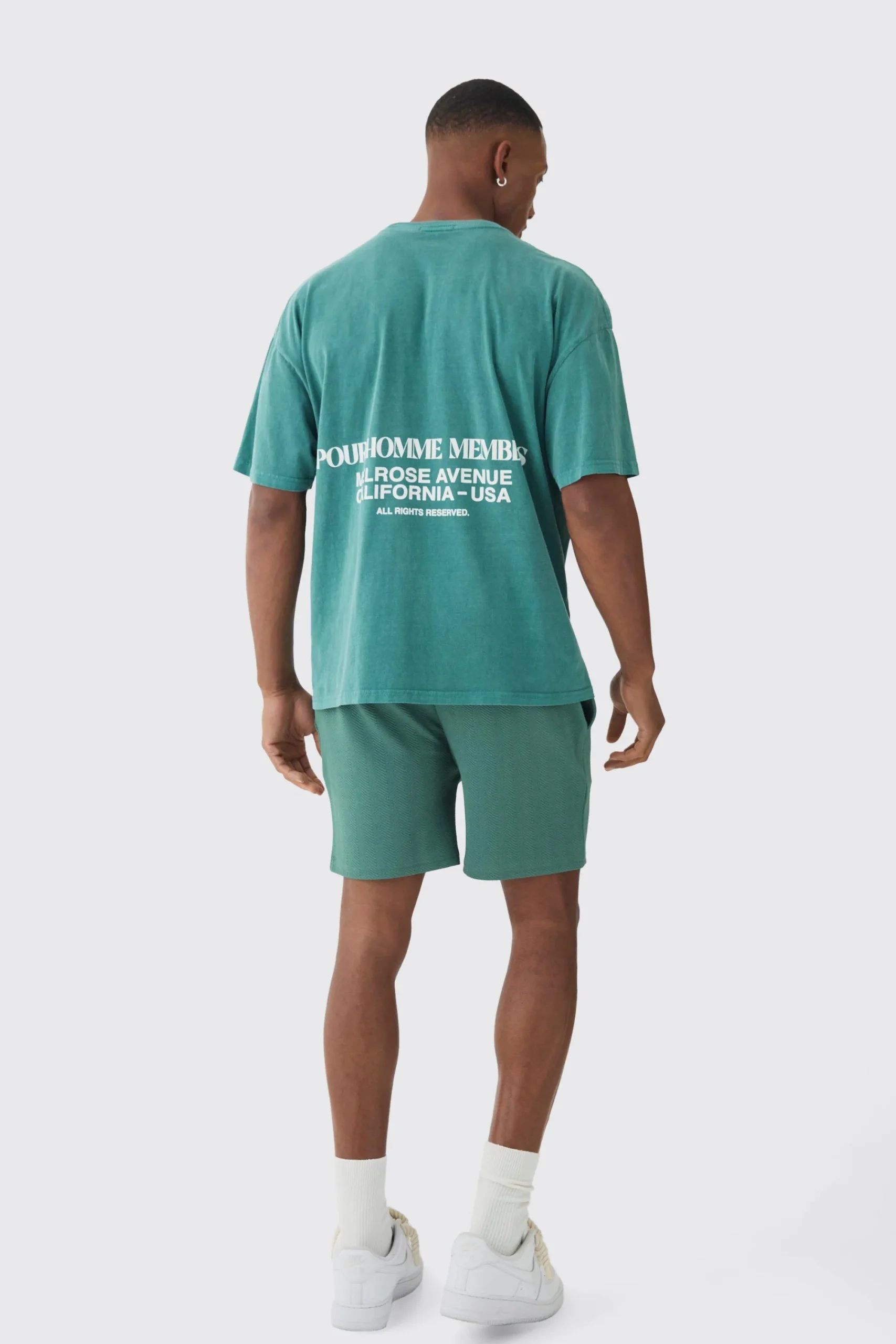boohooMAN Slim Fit Short Length Herringbone Short | UK| Shorts