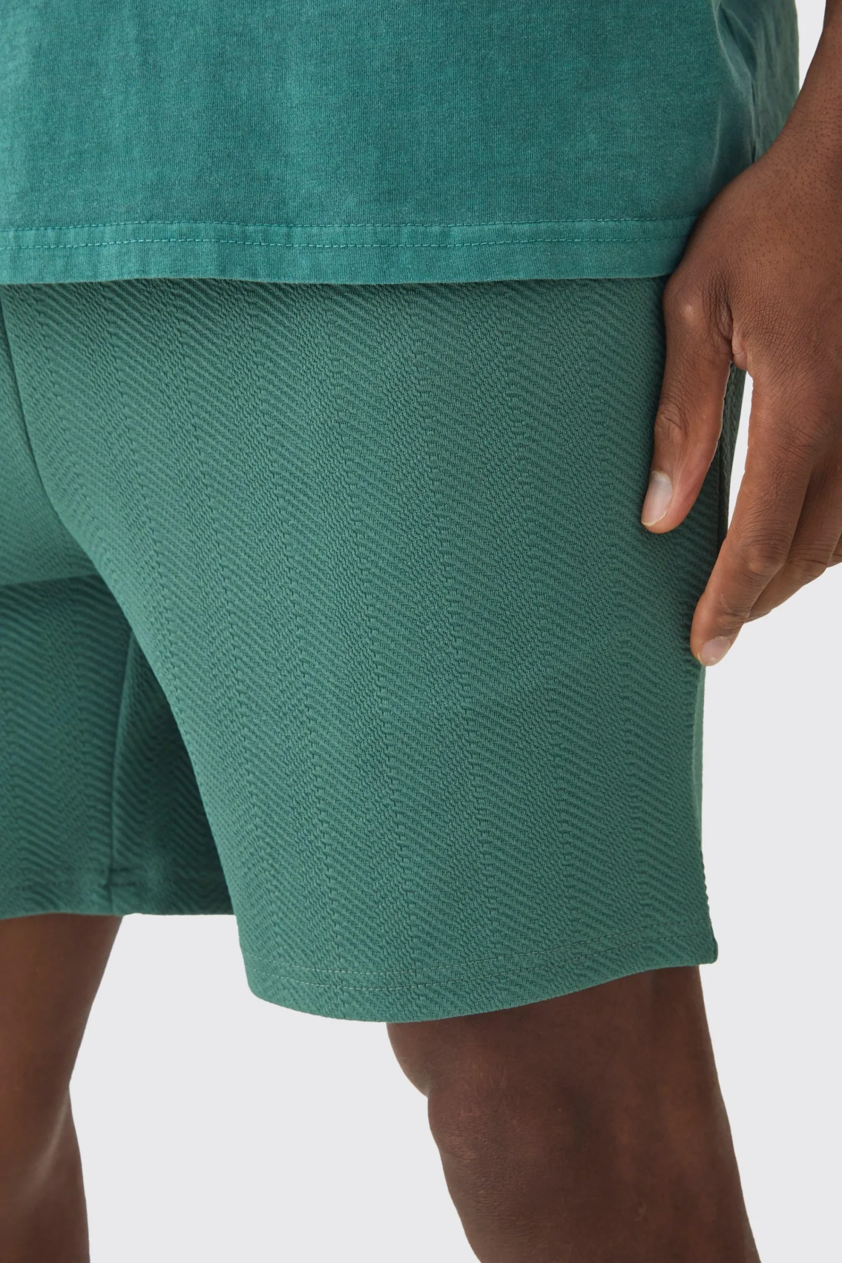 boohooMAN Slim Fit Short Length Herringbone Short | UK| Shorts
