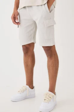 boohooMAN Slim Fit Waffle Cargo Short | UK| Shorts