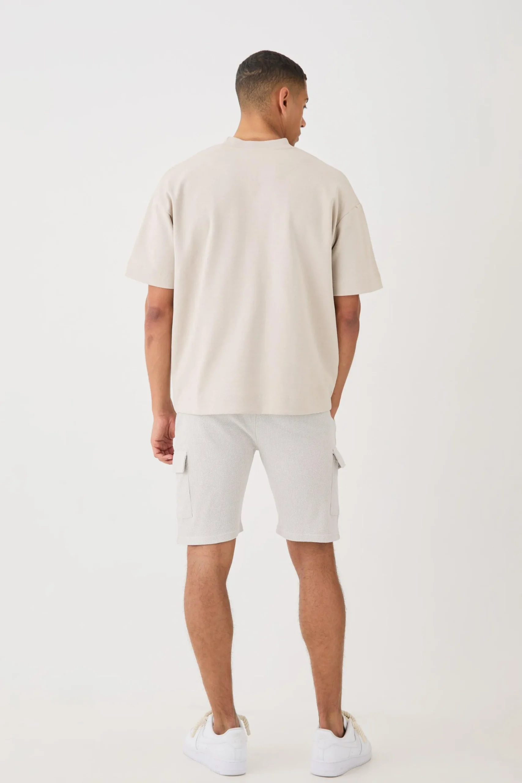 boohooMAN Slim Fit Waffle Cargo Short | UK| Shorts
