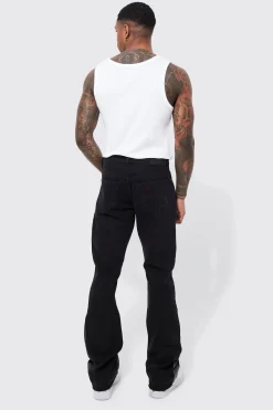 boohooMAN Slim Flare Applique Panel Jeans | UK| Trousers|Jeans