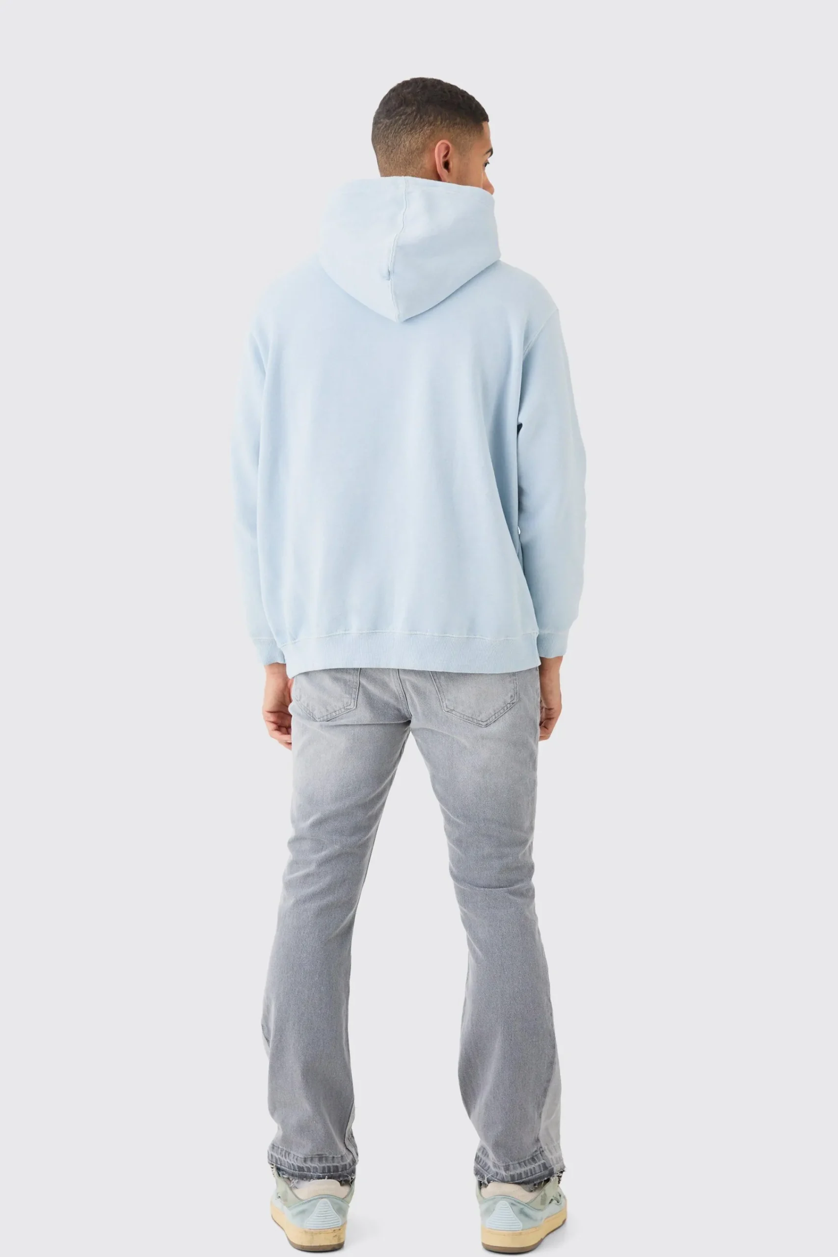 boohooMAN Slim Flare Distressed Gusset Panel Jeans | UK| Trousers|Jeans