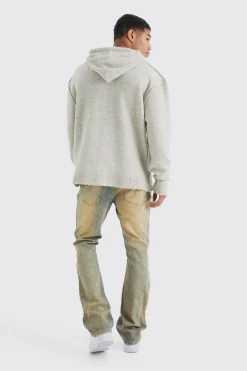 boohooMAN Slim Flare Rigid Multi Rip & Repair Jean | UK| Trousers|Jeans