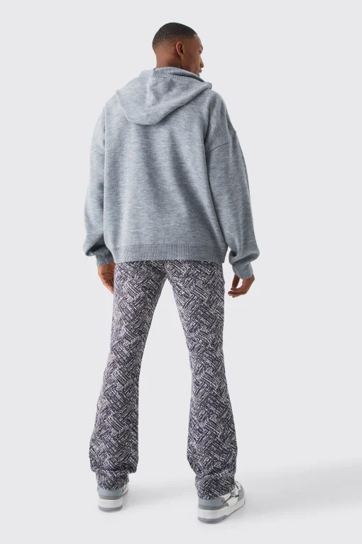 boohooMAN Slim Flare Tapestry Trouser | UK| Trousers