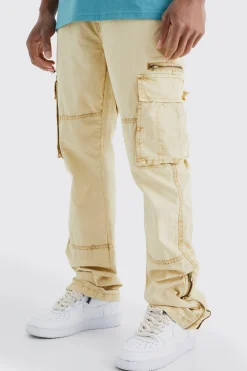 boohooMAN Slim Flare Zip Gusset Overdye Acid Wash Cargo Trouser | UK| Trousers|Cargos