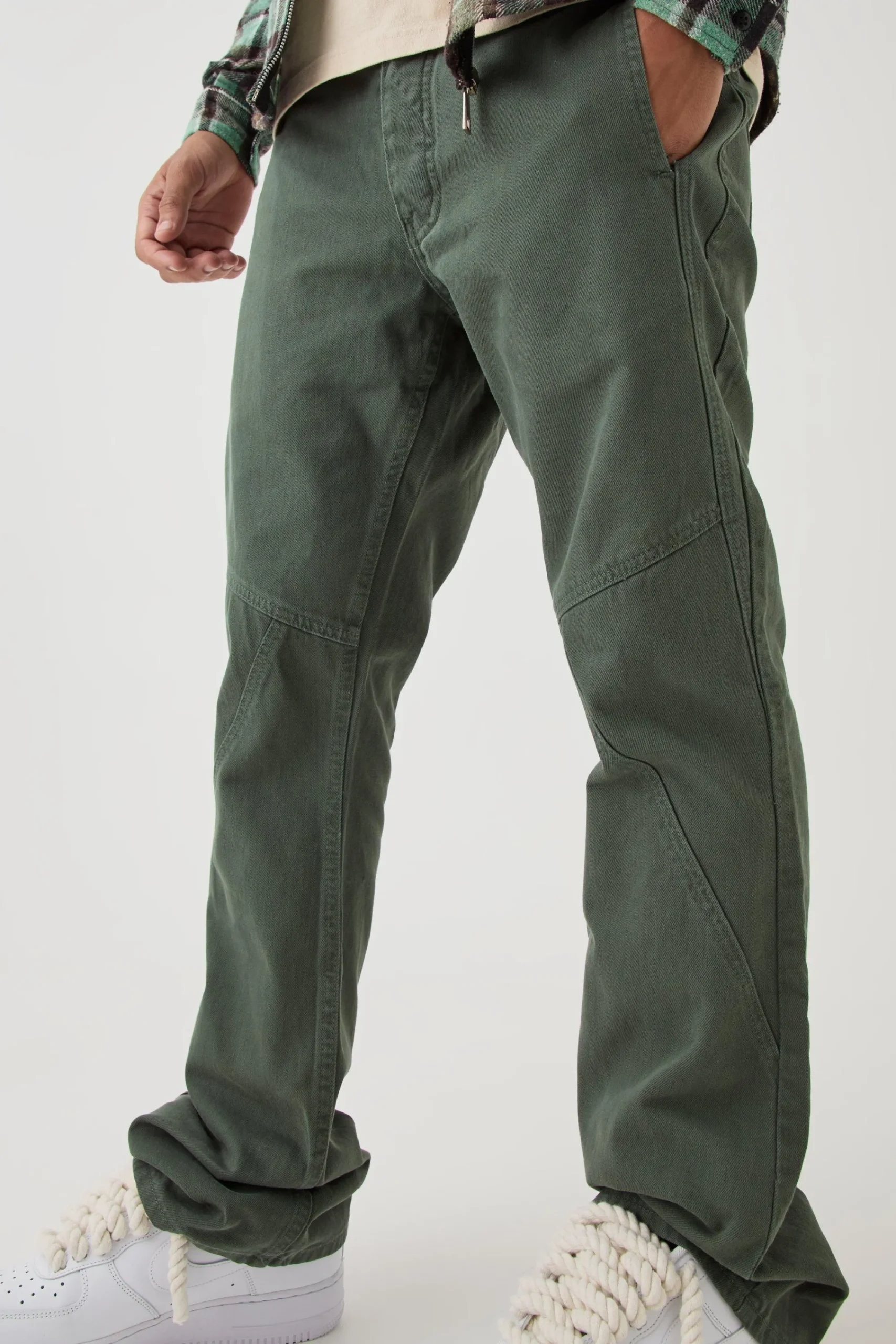 boohooMAN Slim Flared Panelled Jeans | UK| Jeans