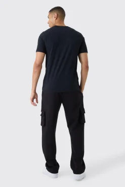 Slim Homme Script Colour Block T-shirt | UK^boohooMAN Online