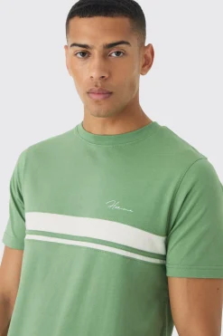 Slim Homme Script Colour Block T-shirt | UK^boohooMAN Hot