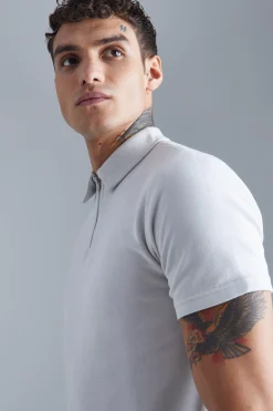 Slim Interlock Polo | UK^boohooMAN Best