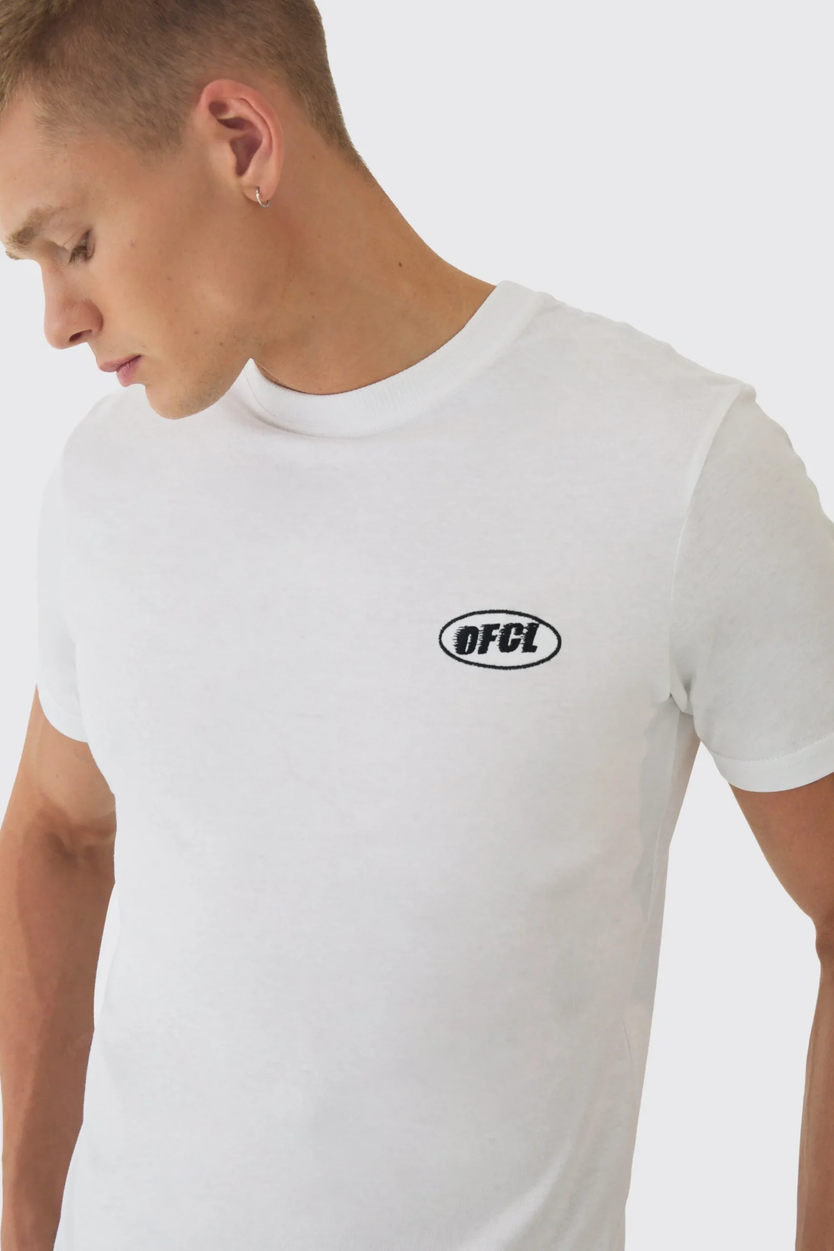 Slim OFCL Chest Embroidery T-Shirt | UK^boohooMAN New