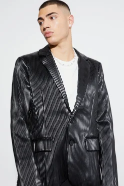 boohooMAN Slim Pu Pleated Suit Jacket | UK| Suits & Tailoring