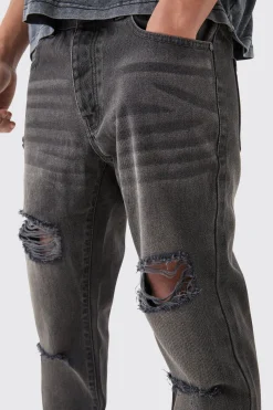 boohooMAN Slim Rigid All Over Rip Jean In | UK| Trousers|Jeans