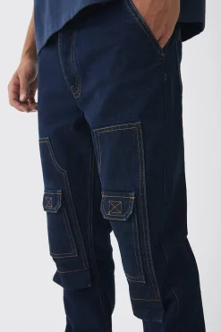 boohooMAN Slim Rigid Cargo Carpenter Denim Jeans | UK| Trousers|Jeans