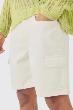 boohooMAN Slim Rigid Cargo Denim Shorts In | UK| Shorts